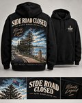 Black Side Road Closed Port Noarlunga Bloody Legend hoodie shown front and back